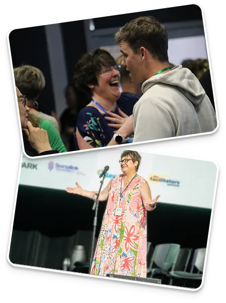 Kerri speaking to a conference audience